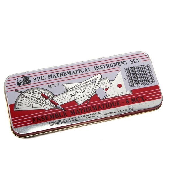 Vintage Buffalo Mathematical Compass Set 1990s School Study Plastic Metal Green - Picture 1 of 3